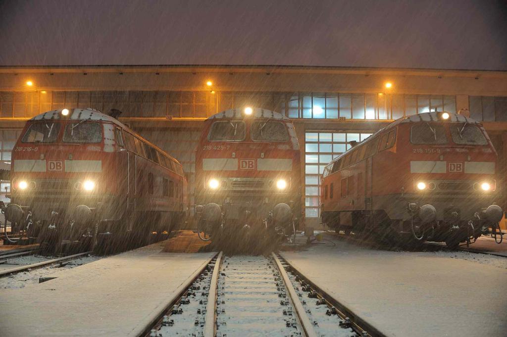 BR 218 im Schnee komprimiert