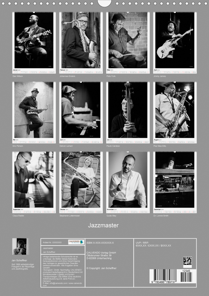 Calvendo Jazzmaster 2019 Rückseite