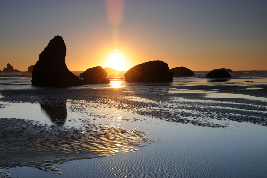 D34 4683 Sunset at Bandon Beach