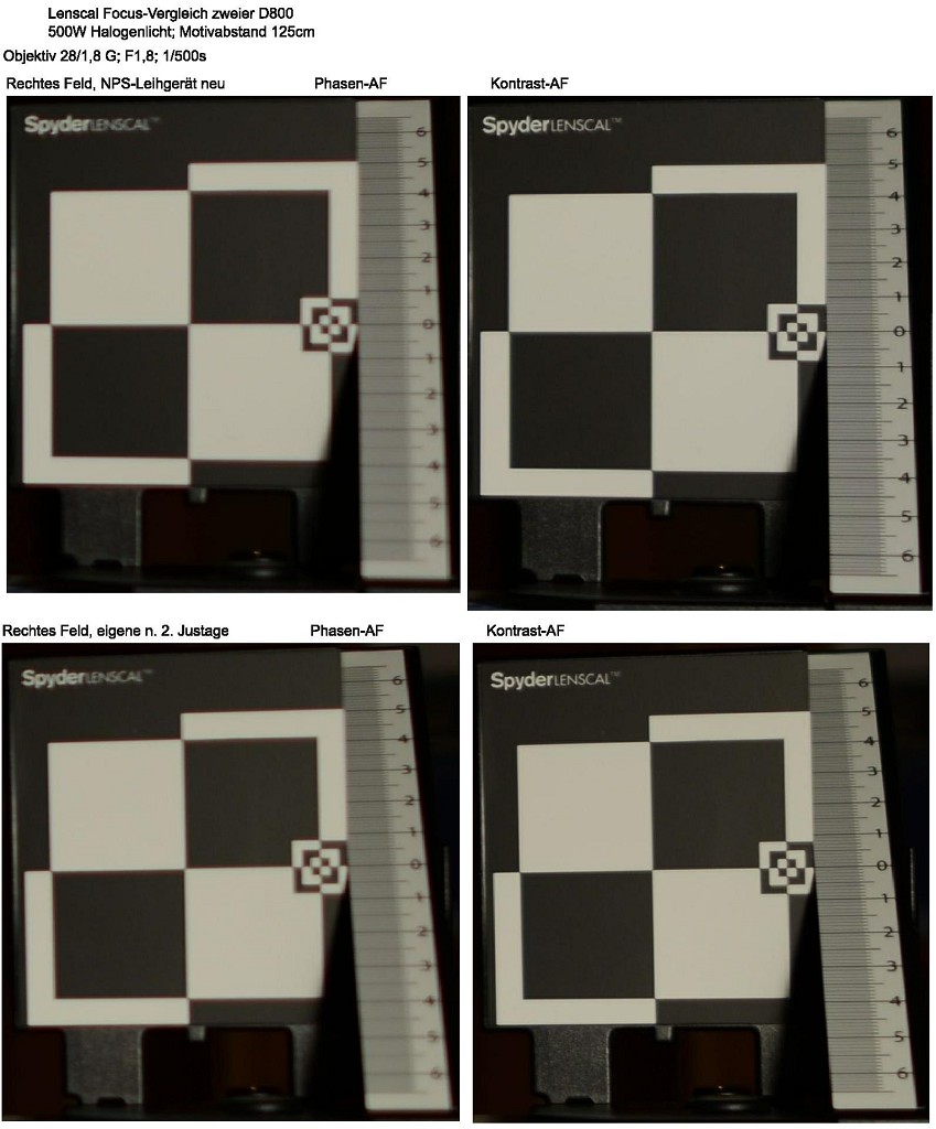 D800 Leihgerät#6082389 Lenscal Vergleich zu eigener nach 2. Justage 28 Rechts
