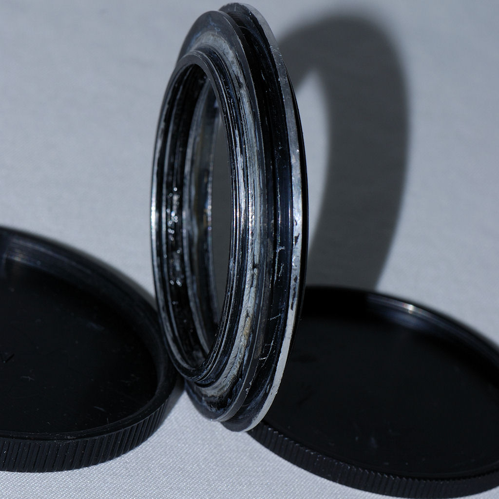 Der selbstgebastelte Kupplungsring 58 mm auf 52 mm
zur Retro-Montage eines AF-S 50/1.4G an einem 85/3.5G micro VR.