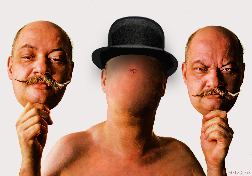 die Masken des Herrn K - im Magritte-Stil