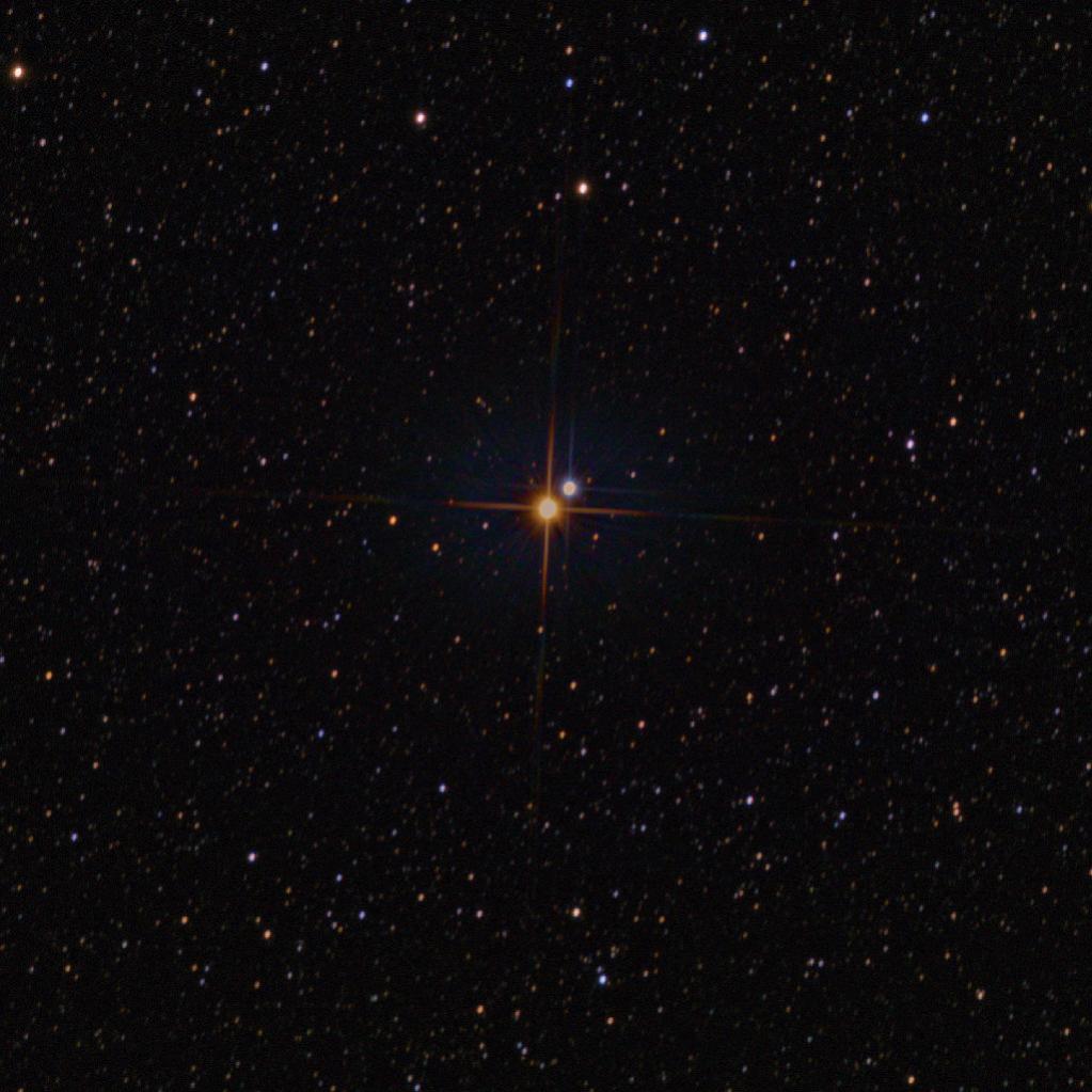 Doppelstern Albireo im Sternbild Schwan vom 03.10.2013
20 cm Newton auf HEQ 5-pro , Nikon D3200
16 Bilder zu je 60 Sekunden = 16m bei ISO 400
klare Si
