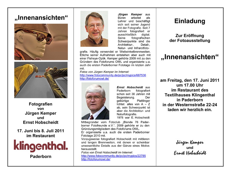 Einladung Fotoausstellung Klingenthal