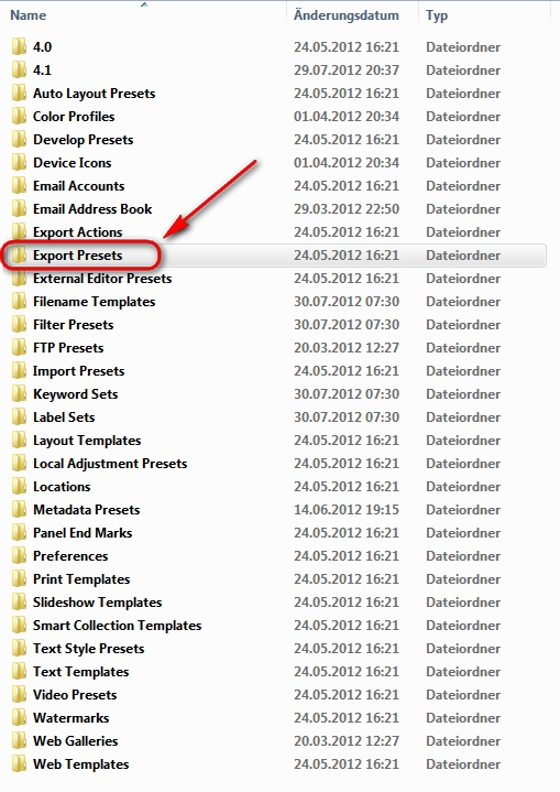 Export Presets