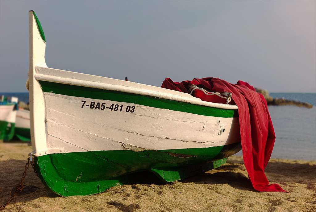 fischerboot gruen rot
