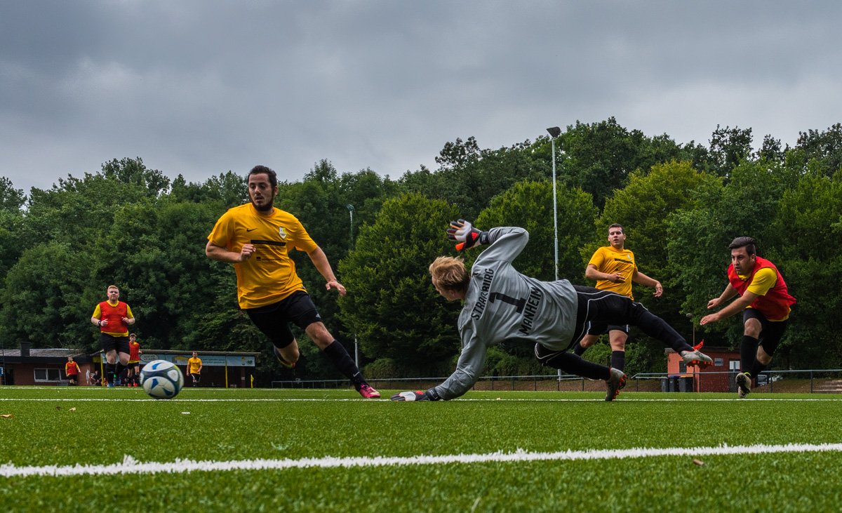 Fussball mit dem Weitwinkel