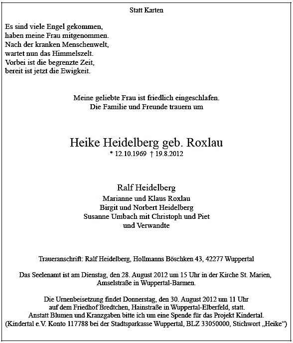 Heike Traueranzeige