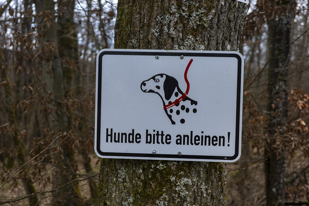 Hunde bitte anleinen!