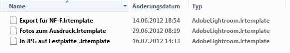Inhalt der Benutzervorgaben in LR4