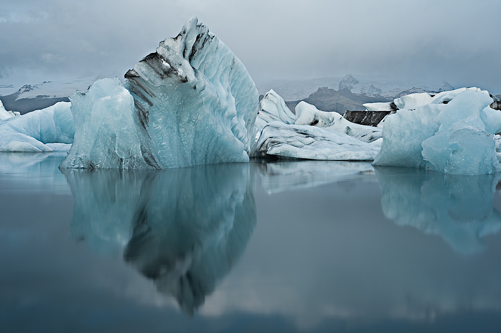 Jökulsárlón, Island. Spiegelung