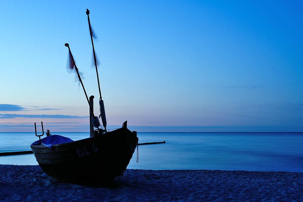 Kölpinsee/Usedom Boote bei Nacht Köl 6