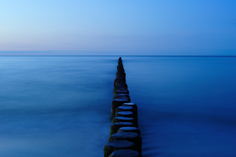 Kölpinsee/Usedom Buhnen bei Nacht
