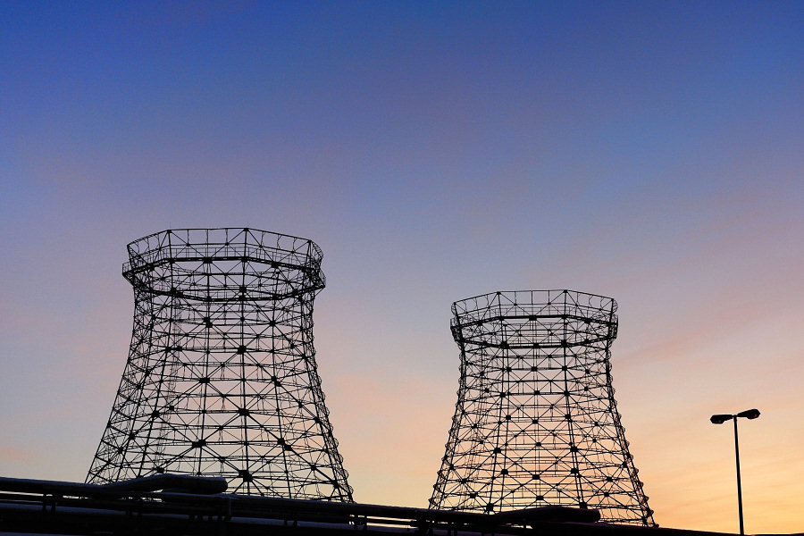 Kokerei Zollverein - weiße Seite im Abendlicht