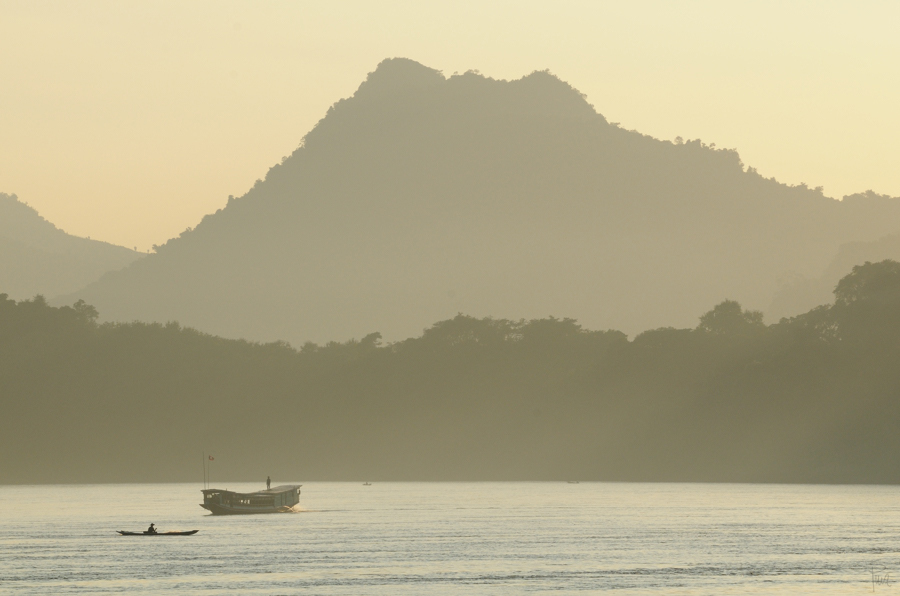 Laos, Mekong, Abend