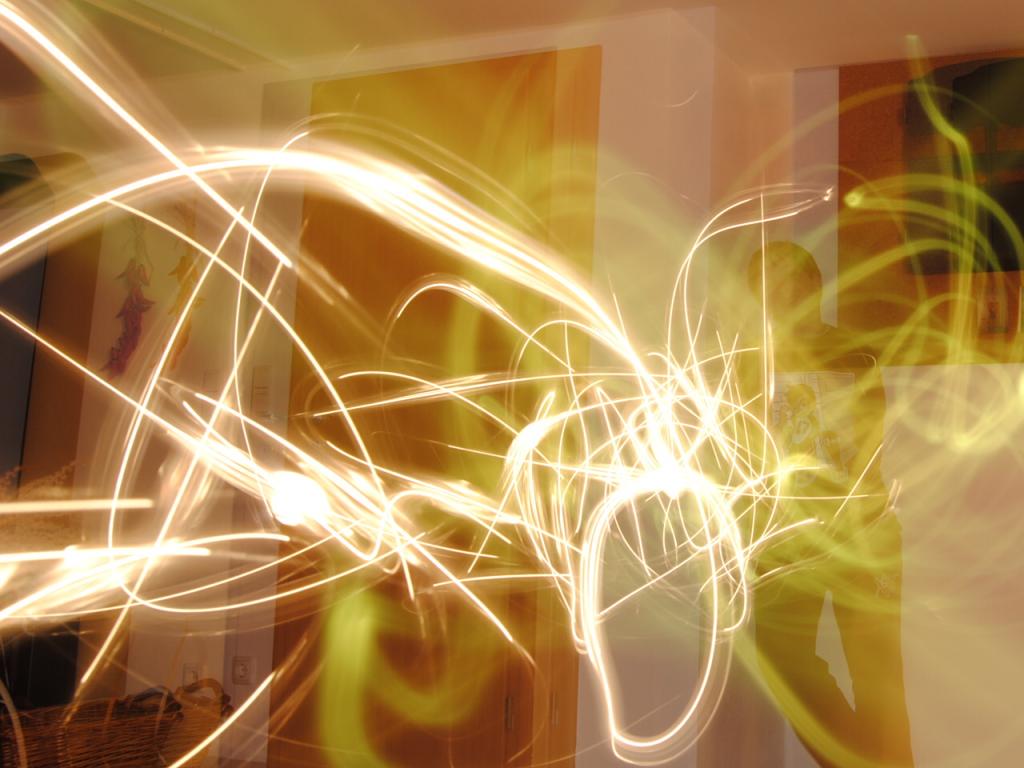Lightgraffiti - grün-weiß/gelb