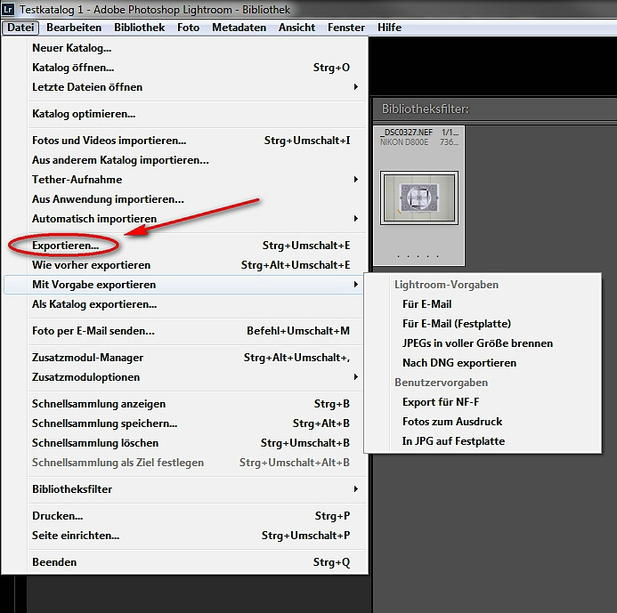 Lightroom - Exportfunktion