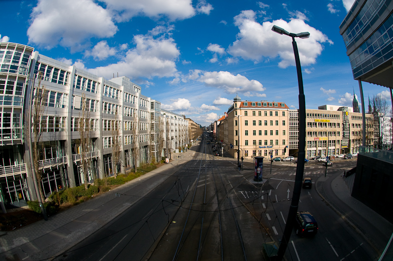 München, Landsbergerstraße beim europäischen Patentamt, Blick nach Osten