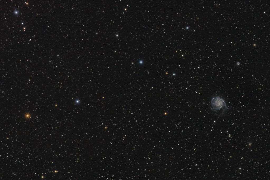 M101 Die Feuerrad-Galaxie vom 3. auf 4.5.2013. 23 Lights à 3:30 Minuten.
