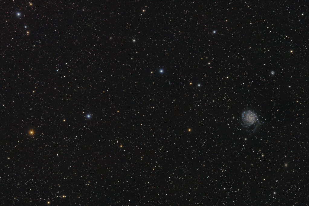 M101 Die Feuerrad-Galaxie vom 3. auf 4.5.2013. 23 Lights à 3:30 Minuten.