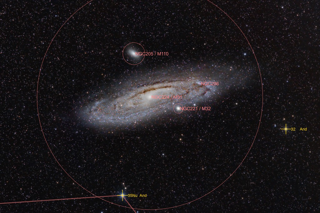M31 Andromeda Galaxie mit Text von 7/2013