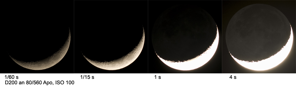 Mond mit Erdschein - Entstehung