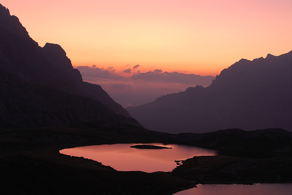 Morgenlicht nähe der Dreizinnenhütte