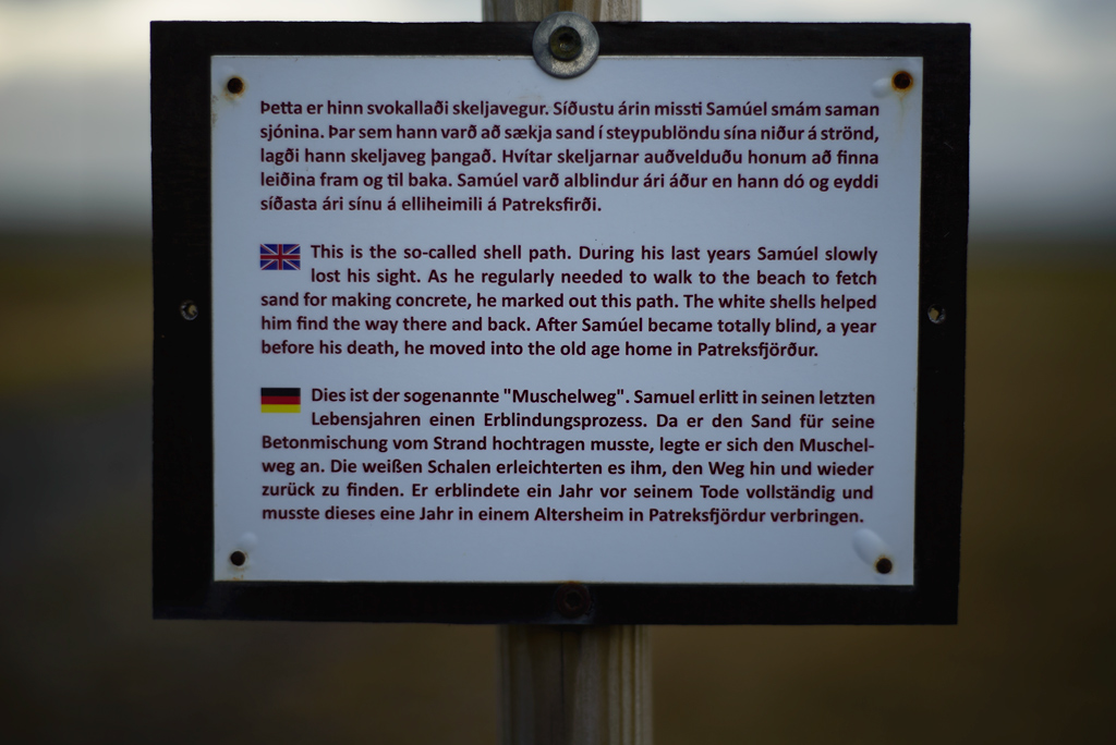 Muschelweg Schild