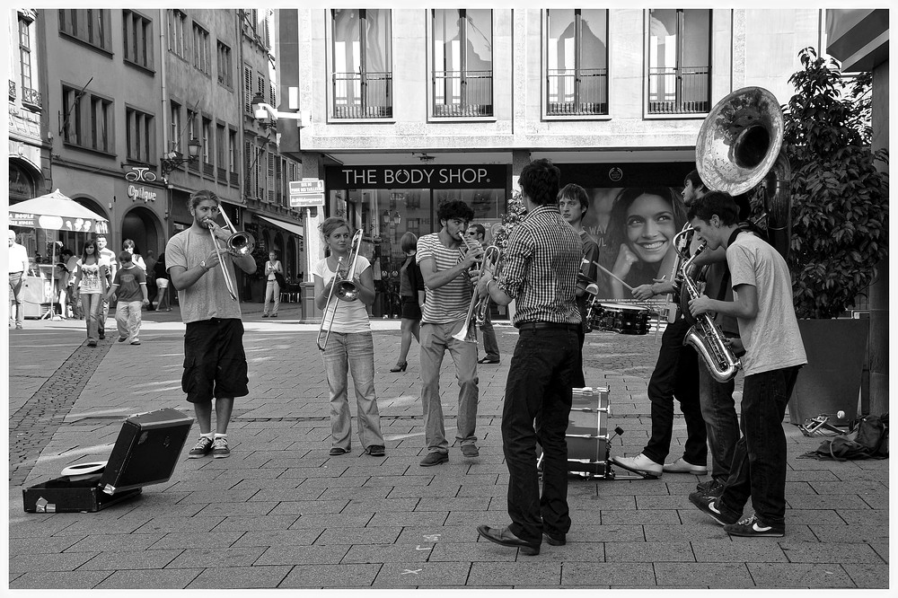 Musikanten sind in der Stadt