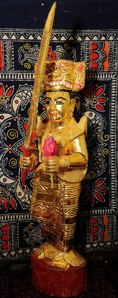 Nat ("Geist") - Myanmar, Holz, handgeschnitzt, blattvergoldet - ca. 2000