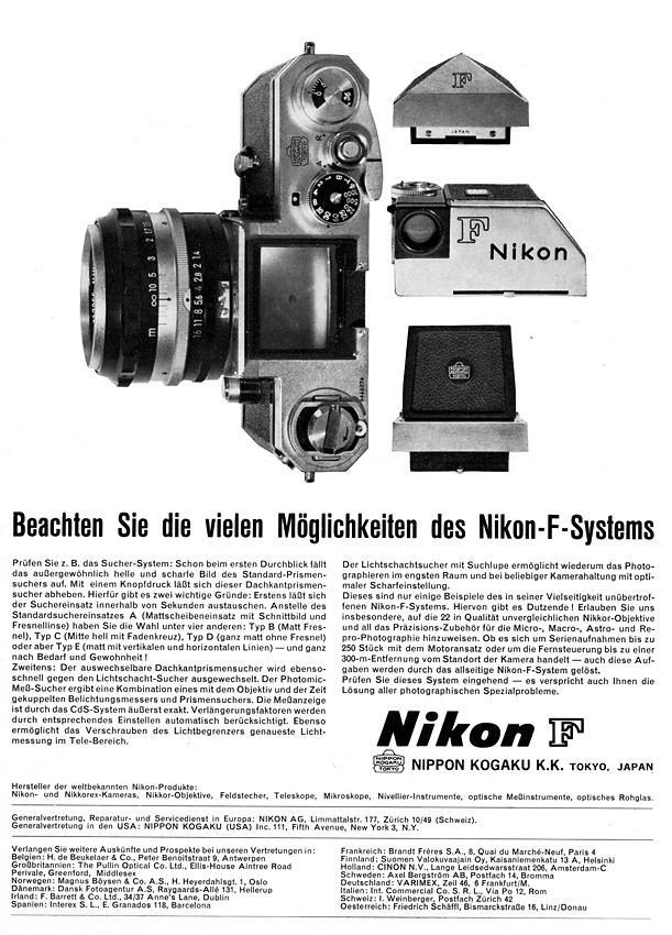 Nikon F Werbung 1963 1