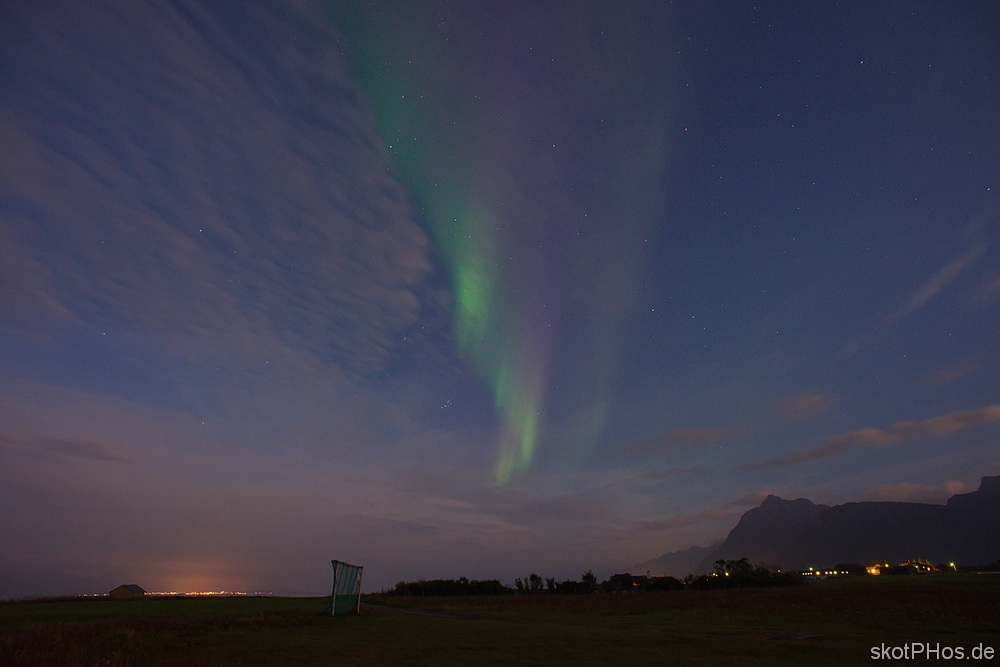 Nordlicht in Sanden, Lofoten