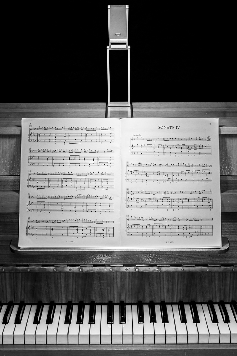Noten auf Klavier