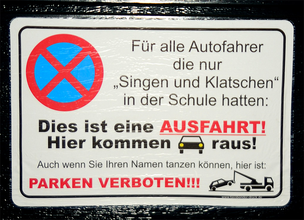 Parken verboten ! :-)
