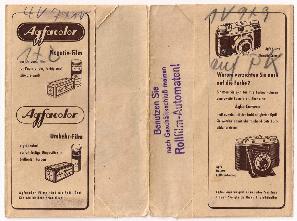 Passbildhülle Rückseite 50er