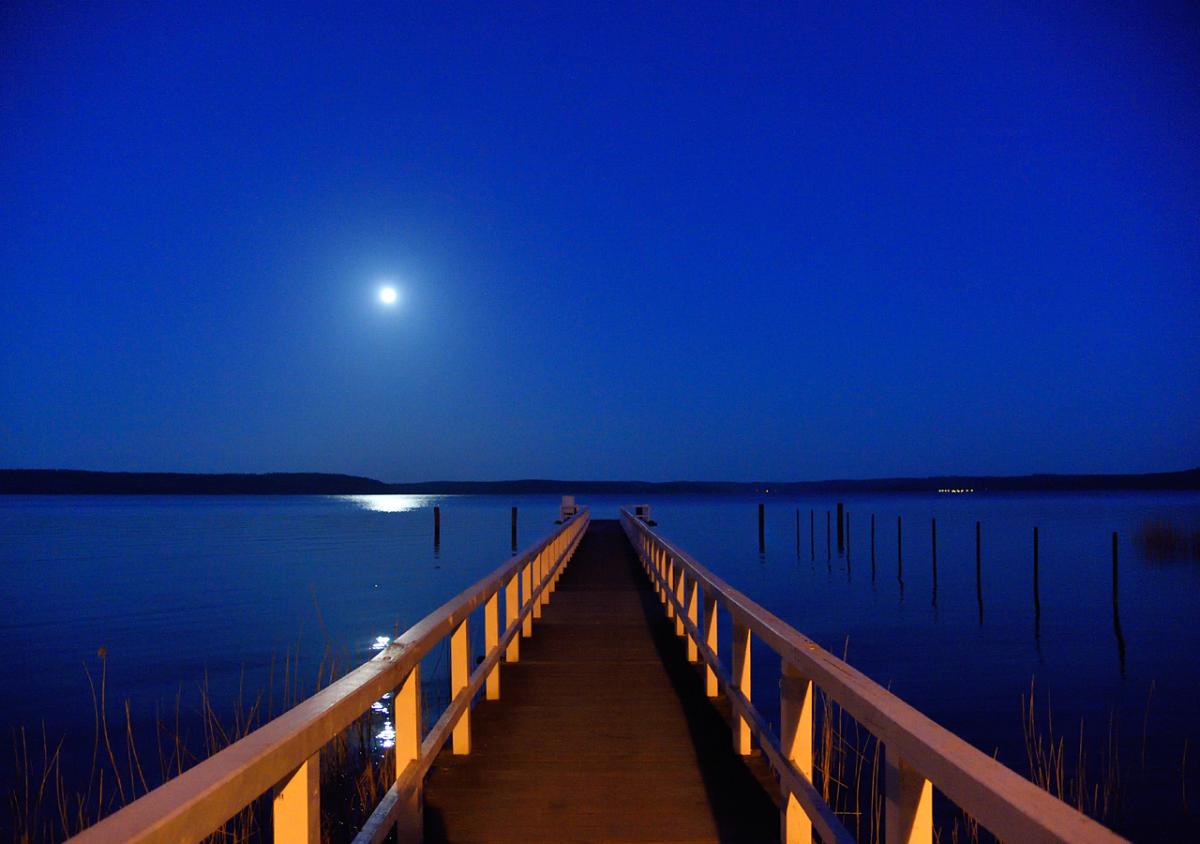 Plau am See, blaue Stunde