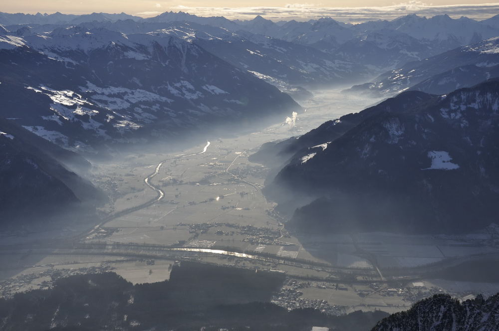 "Kreuzung" Inntal / Zillertal von der Haidachstellwand aus gesehen (Rofangebirge)