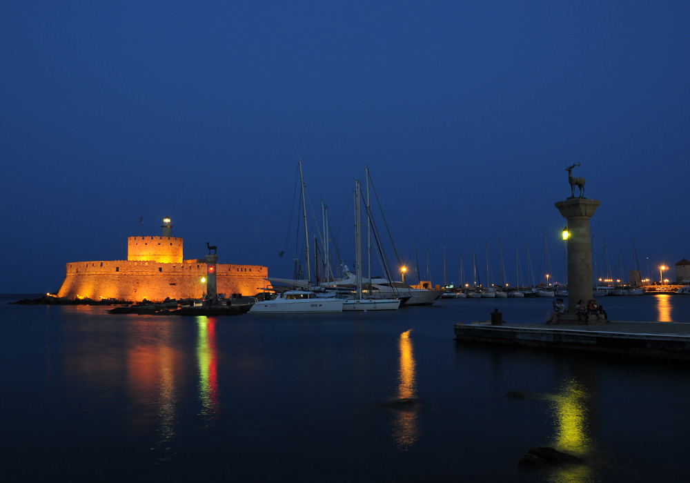 Rhodos Stadt, blaue Stunde