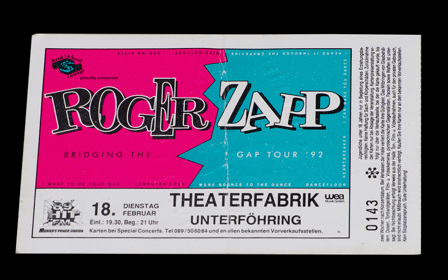 Roger Zapp Eintrittskarte 18 02 1992 1056328