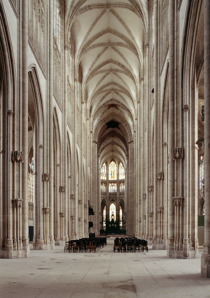 ##ROUEN Anc abbatiale St Ouen y 27[1989] Inneres Mittelschiff v WNW 28mm