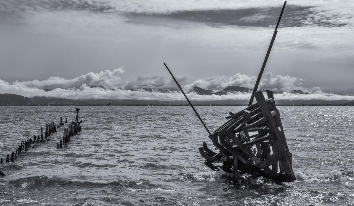 Schiffswrack vor Wasserburg am Bodensee