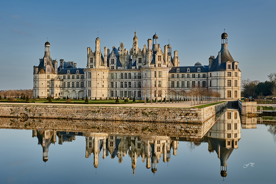 Schloss von Chambord an der Loire in Frankreich am 20.02.19