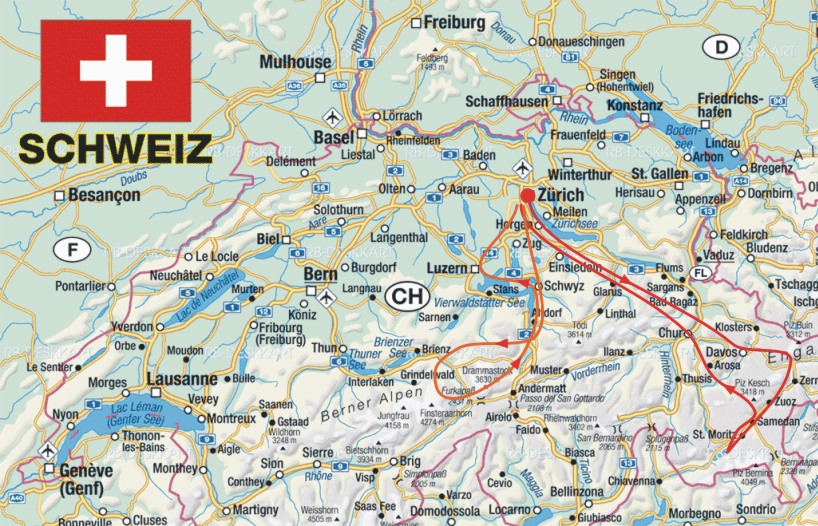 Schweiz Karte