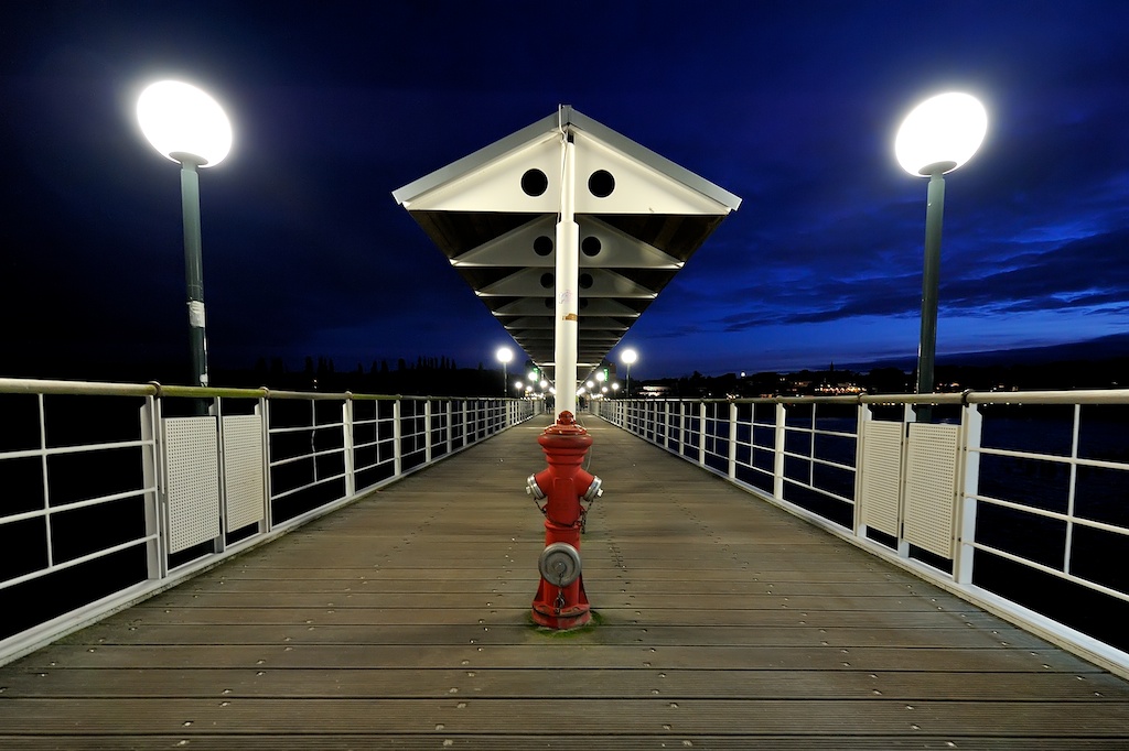 Seebrücke Heringsdorf zur Blauen Stunde