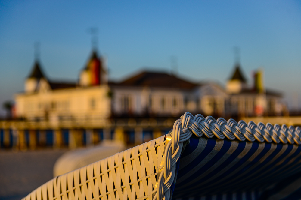 Sicht über einen Strandkorb
