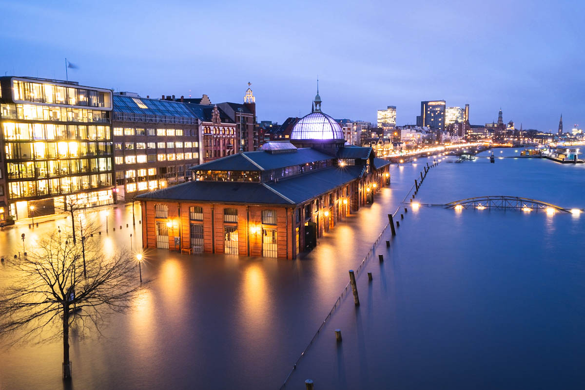 Skyline bei Sturmflut
