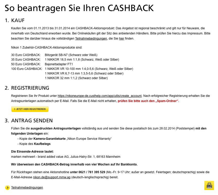 So beantragen Sie Ihren CASHBACK