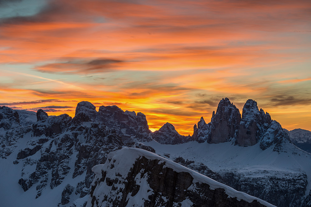 Sonnenaufgang am Gipfel der Helltaler Schlechten