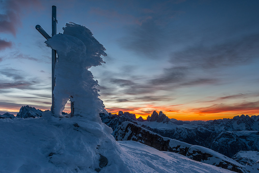 Sonnenaufgang am Gipfel der Helltaler Schlechten
