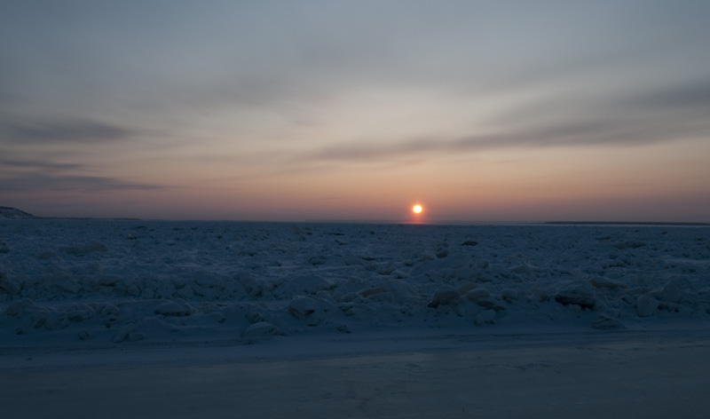 Sonnenuntergang auf der Lena